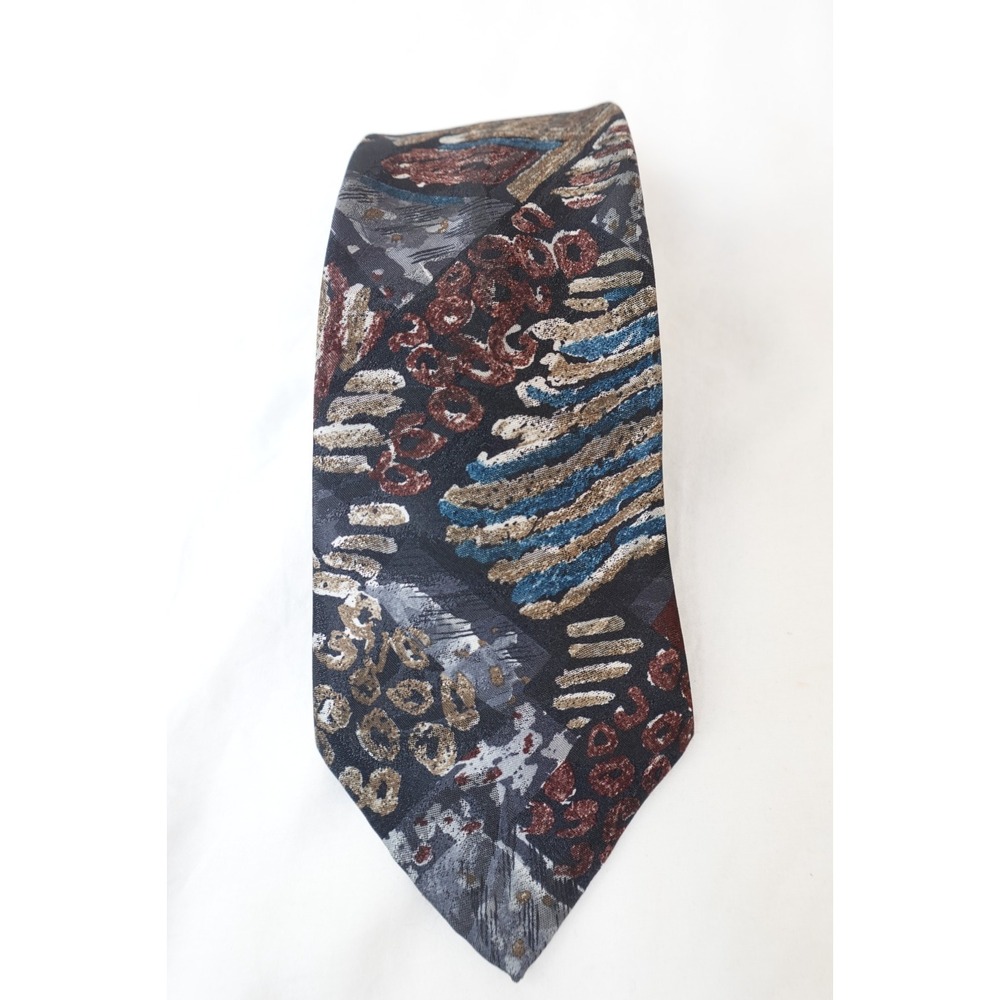 Vintage Windridge Tie Made in USA Abstract 90s‎ Pattern Funky Necktie Bold Art